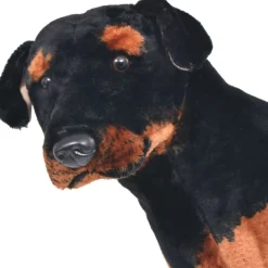 Seisova pehmolelu rottweiler musta ja valkoinen XXL