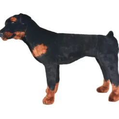 Seisova pehmolelu rottweiler musta ja valkoinen XXL