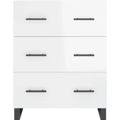 Senkki korkeakiilto valkoinen 69,5x34x90 cm tekninen puu (27878)