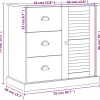 Senkki laatikoilla VIGO 78x40x75 cm valkoinen täysi mänty (53200)