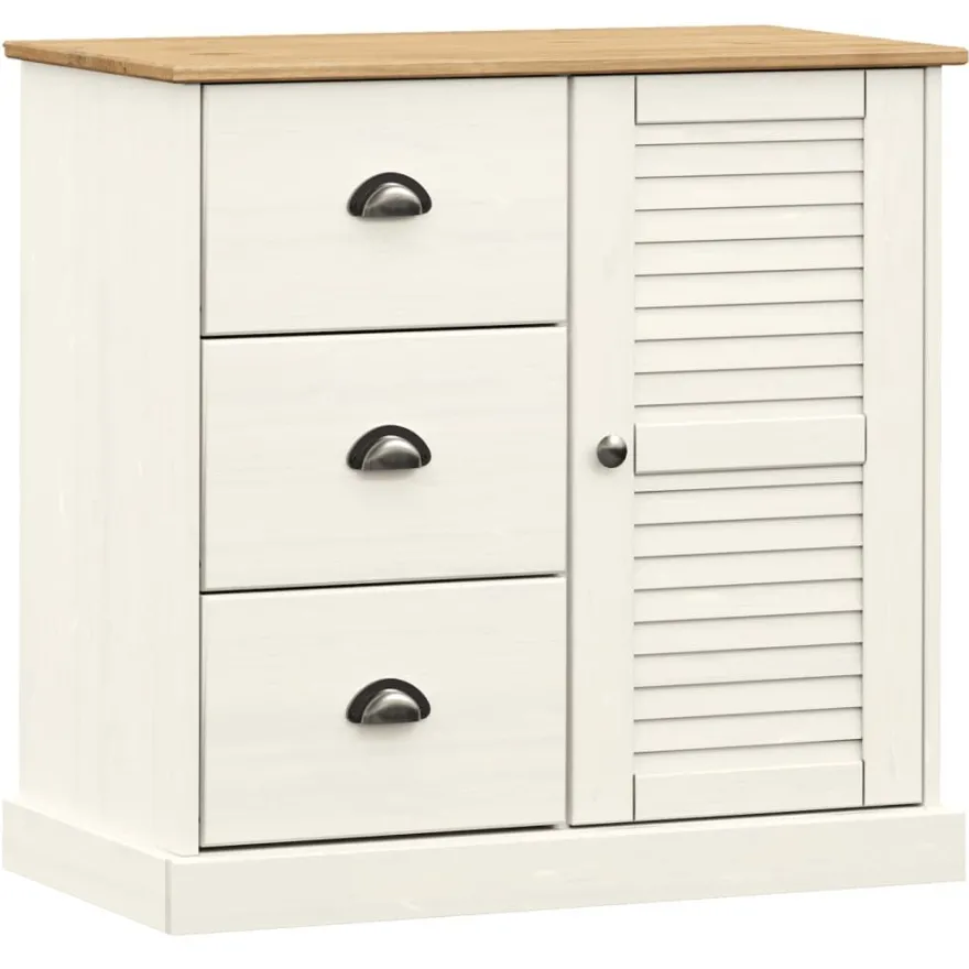 Senkki laatikoilla VIGO 78x40x75 cm valkoinen täysi mänty (53200)