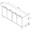 Senkki Linento Furniture Callia, 150x75cm, valkoinen/ruskea