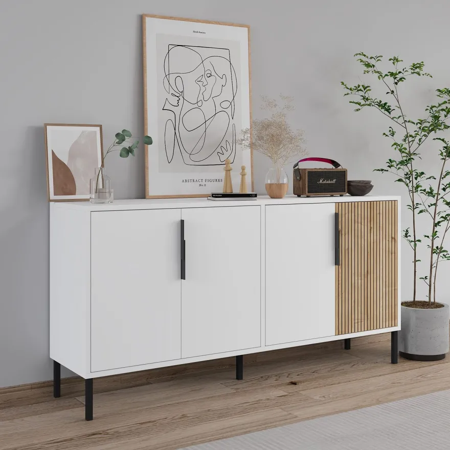 Senkki Linento Furniture Callia, 150x75cm, valkoinen/ruskea