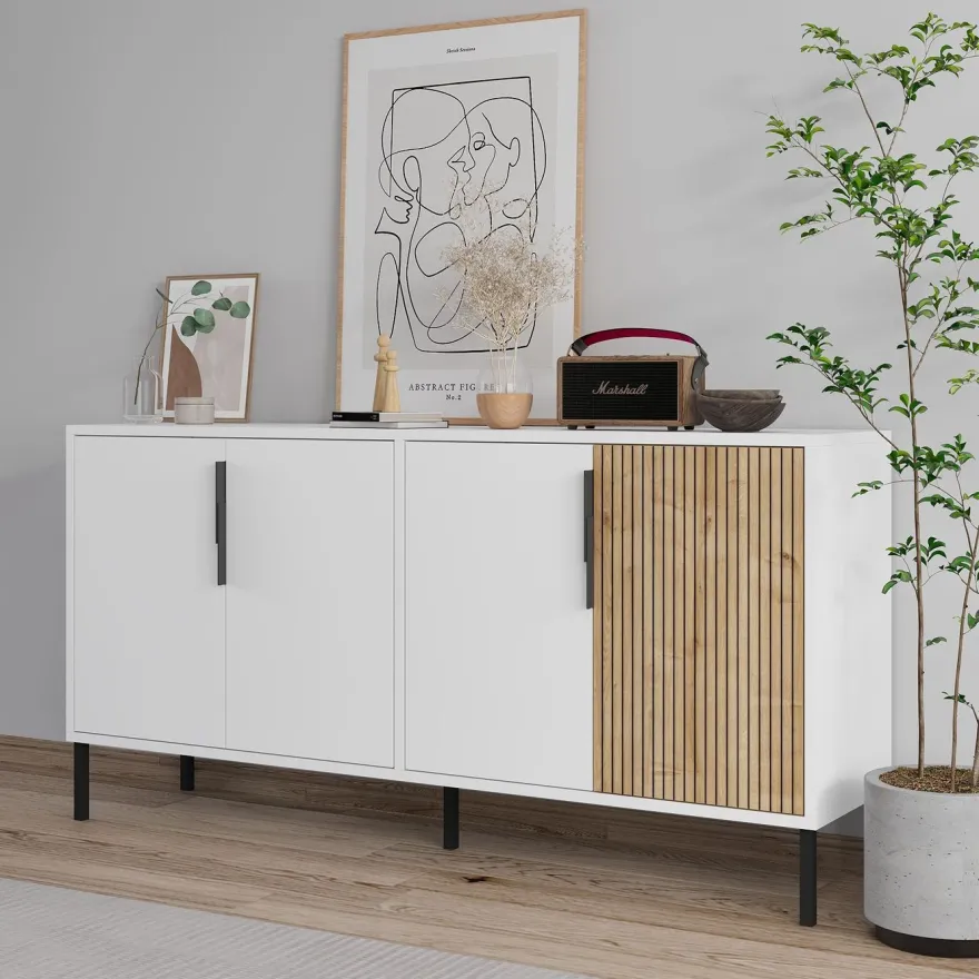 Senkki Linento Furniture Callia, 150x75cm, valkoinen/ruskea