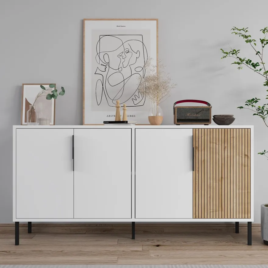 Senkki Linento Furniture Callia, 150x75cm, valkoinen/ruskea