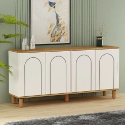 Senkki Linento Furniture Fayron, leveys 150cm, valkoinen/ruskea