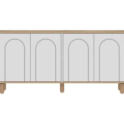Senkki Linento Furniture Fayron, leveys 150cm, valkoinen/ruskea