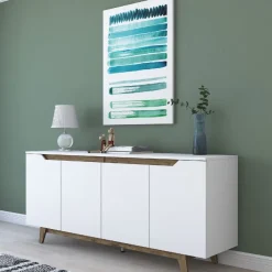 Senkki Linento Furniture GD102 1874 valkoinen/pähkinä