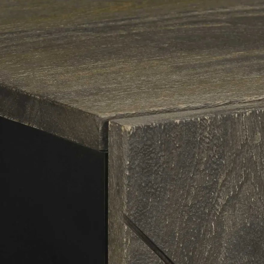 Senkki Musta 40x33x75 cm Massiivipuu Mango (17708)