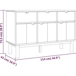 Senkki Otta 114x43x73,5cm, mänty, eri värejä