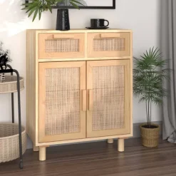 Senkki täysi mänty ja luonnonrottinki, 60x30x75 cm, eri värejä (14100)