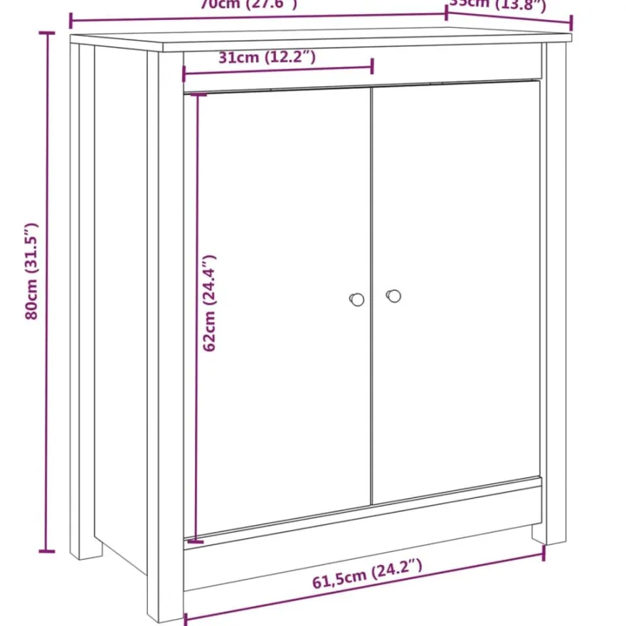 Senkki täysi mänty 70x35x80 cm, eri malleja (15580)