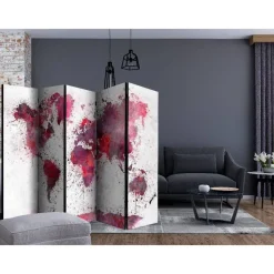 Sermi Artgeist World Map: Red Watercolors II, 225x172cm