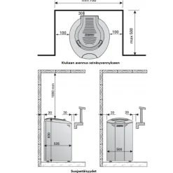 Sähkökiuas Harvia Aina Valmis Forte AFB6, 6kW, 7-12m³, erillinen ohjaus, teräs