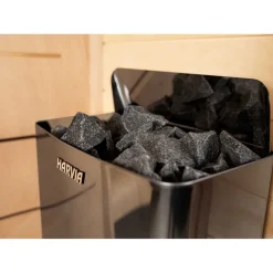 Sähkökiuas Harvia The Wall SW45 Black Steel, 4.5kW, 3-6m³, kiinteä ohjaus