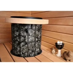Sähkökiuas Mondex Kaira E2, 6.6kW, 6-9m³, erillinen ohjaus, musta