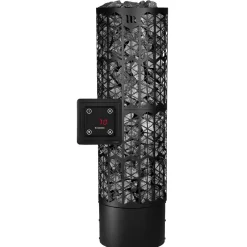 Sähkökiuas Mondex Kaira E2, 6.6kW, 6-9m³, erillinen ohjaus, musta
