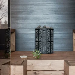 Sähkökiuas Mondex Kaira E2, 6.6kW, 6-9m³, erillinen ohjaus, musta