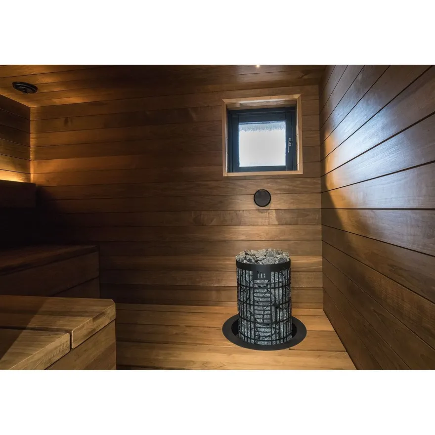 Sähkökiuas Mondex Tahko M, 10.5kW, 12-22m³, kiinteä ohjaus, musta