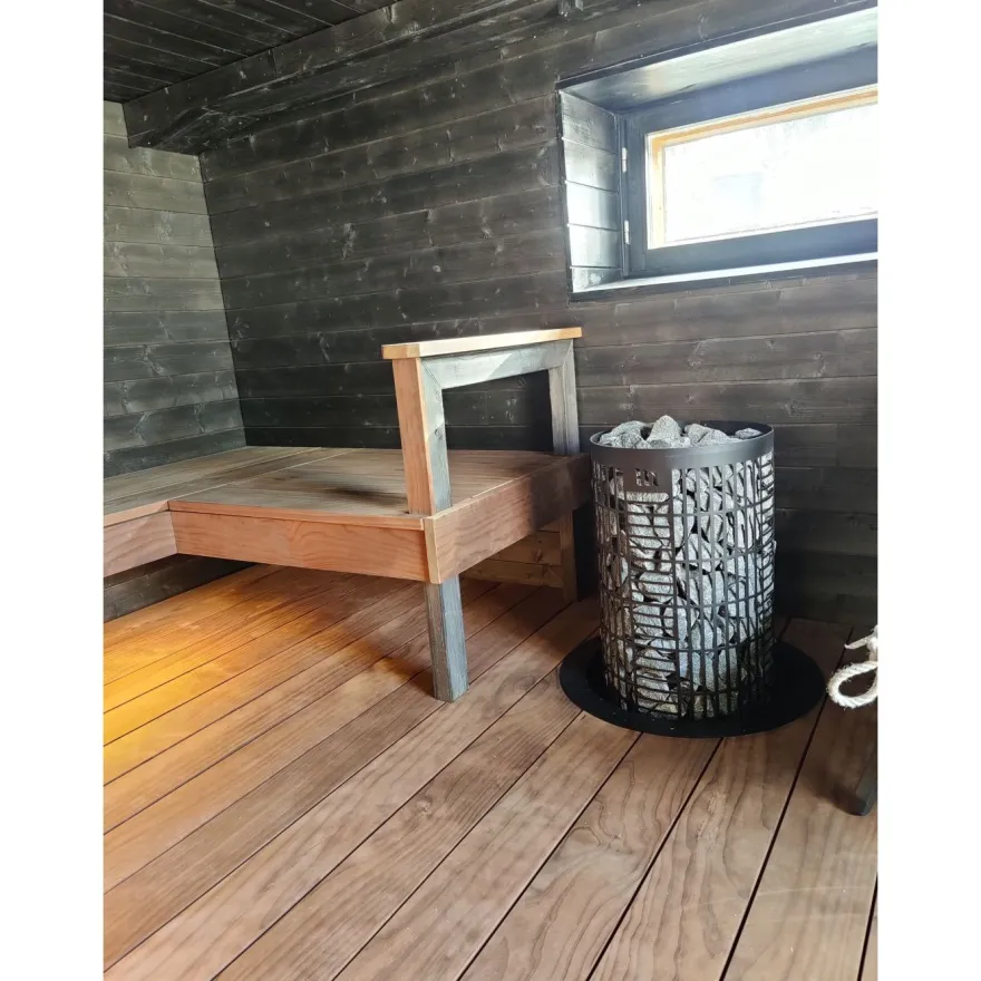 Sähkökiuas Mondex Tahko M, 10.5kW, 12-22m³, kiinteä ohjaus, musta