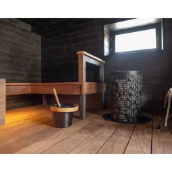 Sähkökiuas Mondex Tahko M, 6.6kW, 6-9m³, kiinteä ohjaus, musta
