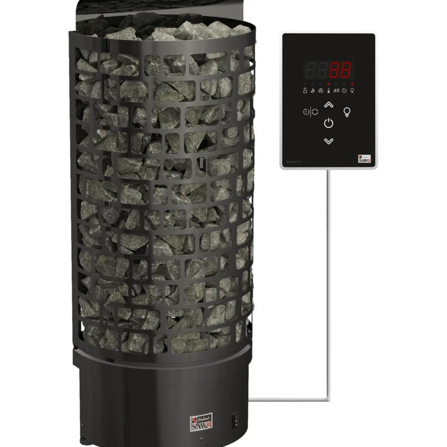 Sähkökiuas SAWO Aries Wall Black Ni2, 6kW, 5-8m³, erillinen ohjaus