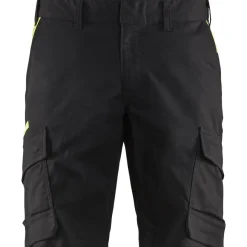 Shortsit Blåkläder 1446 Stretch, musta/keltainen