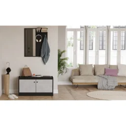 Säilytyskokonaisuus eteiseen Linento Furniture LS1, harmaa/musta