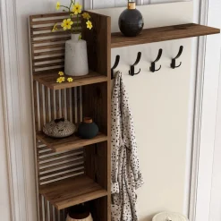 Säilytyskokonaisuus Linento Furniture Viyana 90cm, ruskea/valkoinen
