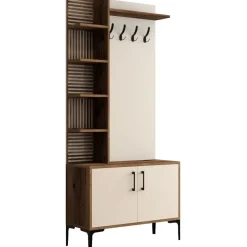Säilytyskokonaisuus Linento Furniture Viyana 90cm, ruskea/valkoinen