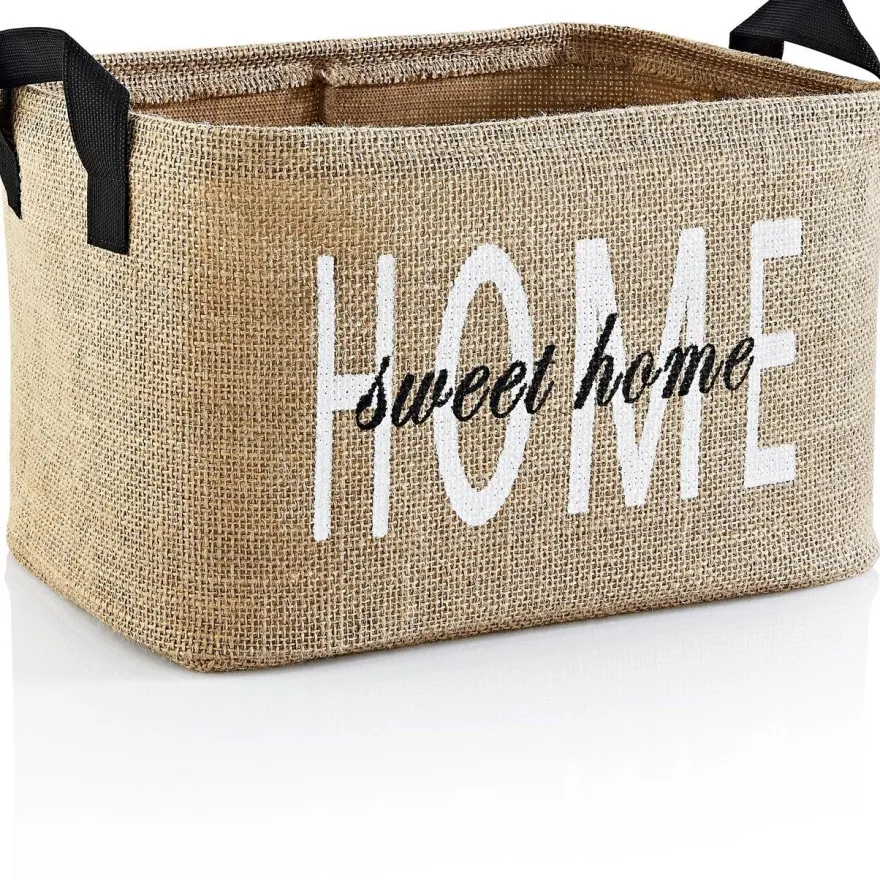 Säilytyskori Linento Home Sweet Home, 30x22x18cm, vaaleanruskea