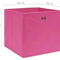 Säilytyslaatikot 4 kpl kuitukangas 28x28x28 cm pinkki