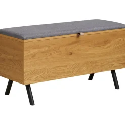 Säilytyspenkki House Nordic Barco, 92x33x48cm, ruskea/harmaa