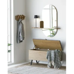 Säilytyspenkki House Nordic Barco, 92x33x48cm, ruskea/harmaa