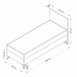 Säilytyssänky + sängynpääty Linento Furniture Bade, ilman patjaa, beige