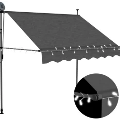 Sisäänkelattava markiisi ledillä 150 cm antrasiitti