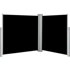 Sisäänvedettävä sivumarkiisi, 120x600cm, musta