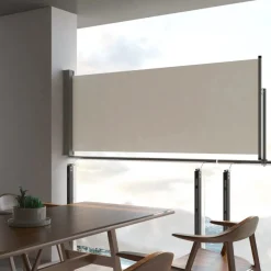 Sisäänvedettävä terassin sivumarkiisi, 100 x 300 cm, kerma
