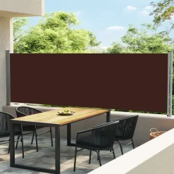 Sisäänvedettävä terassin sivumarkiisi, 140x600 cm, ruskea