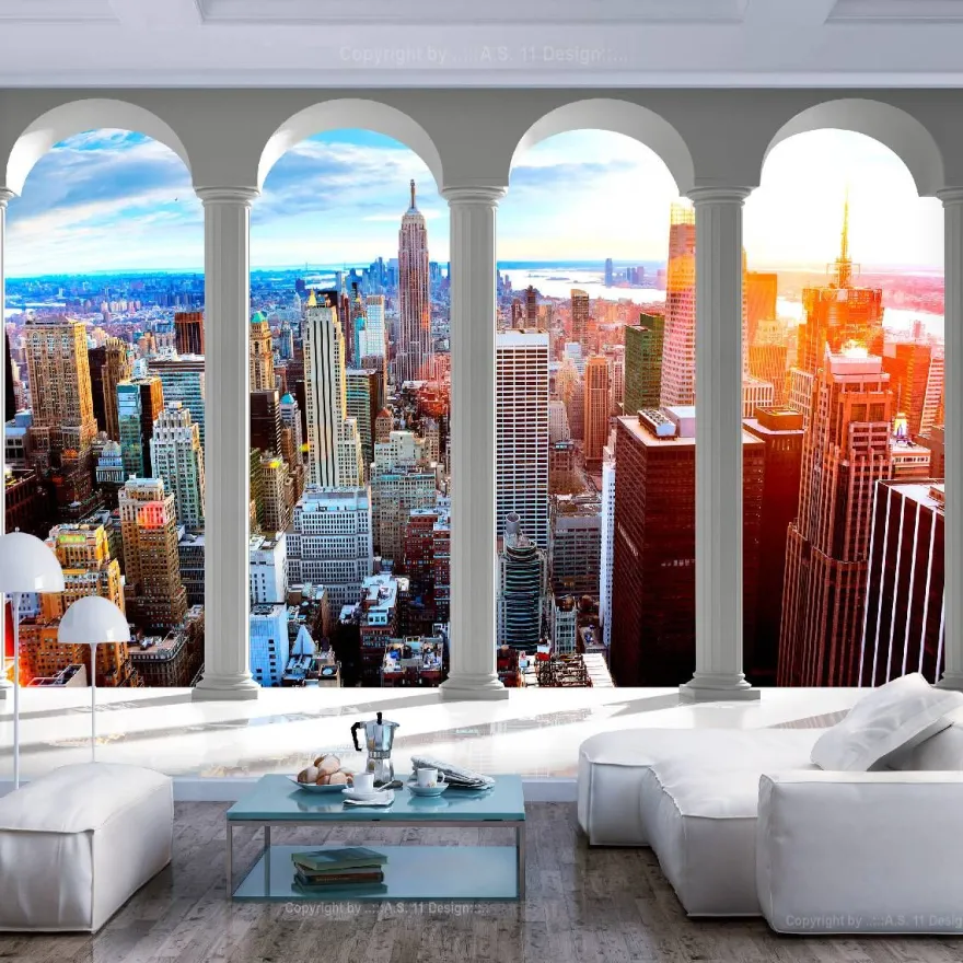 Sisustustarra Artgeist Pillars and New York, eri kokoja