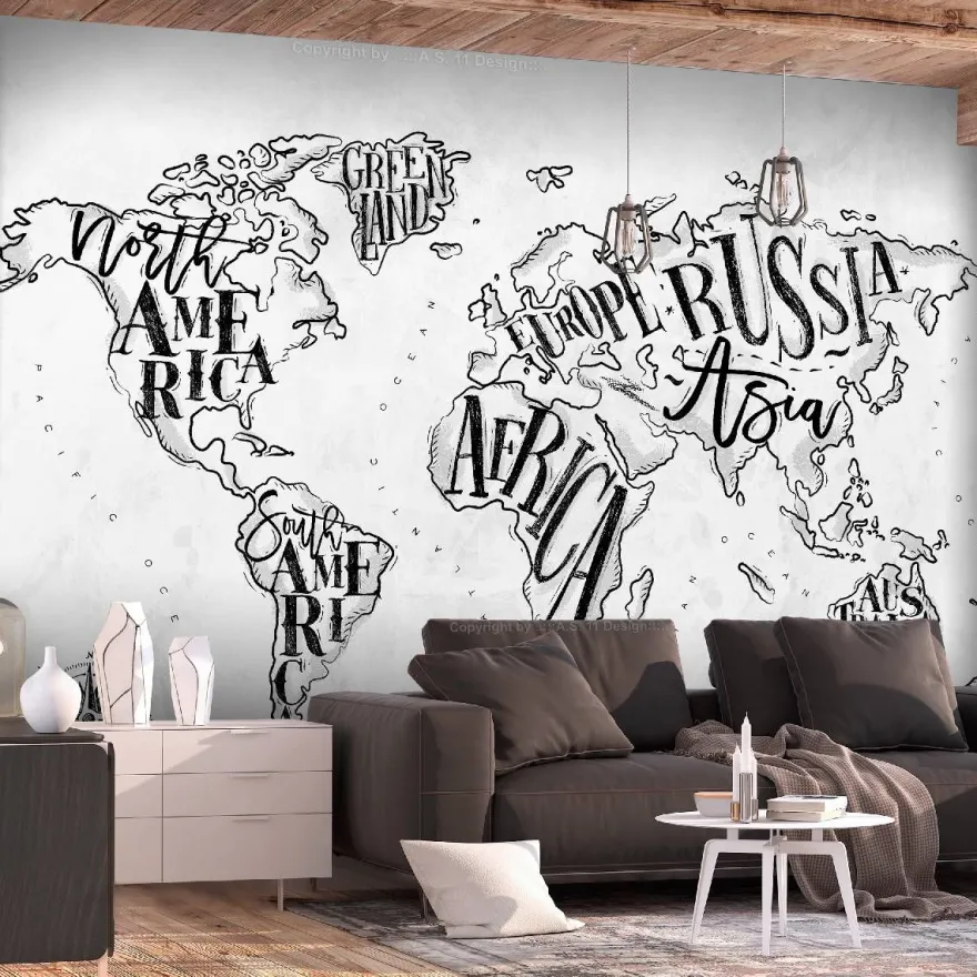 Sisustustarra Artgeist Retro Continents II, eri kokoja
