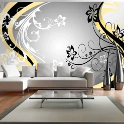 Sisustustarra Artgeist Yellow Art-flowers, 280x490cm