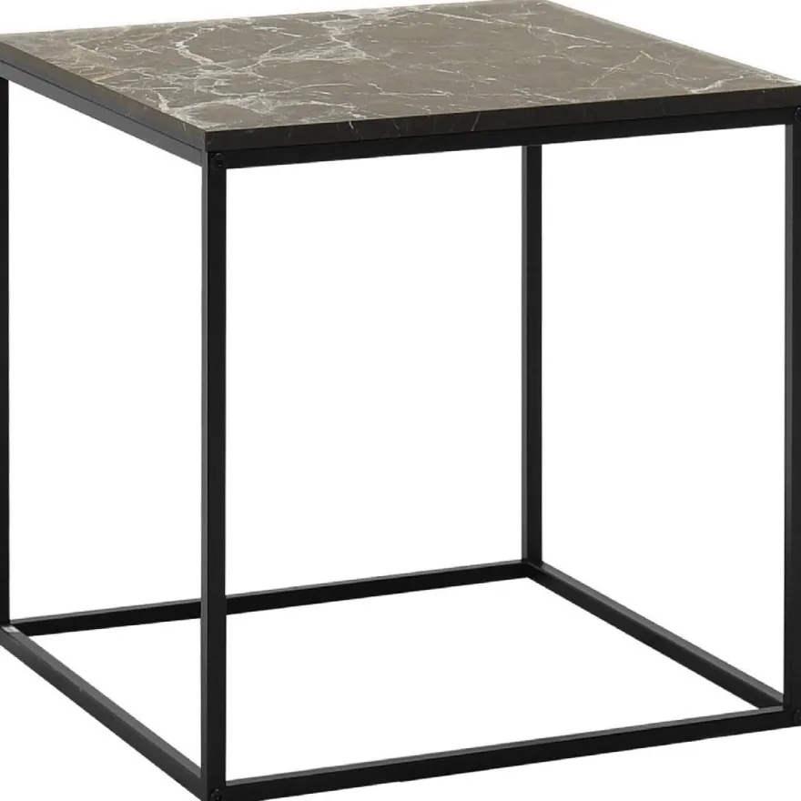 Sivupöytä Linento Furniture SHP-950-QQ-1 musta/marmorijäljitelmä