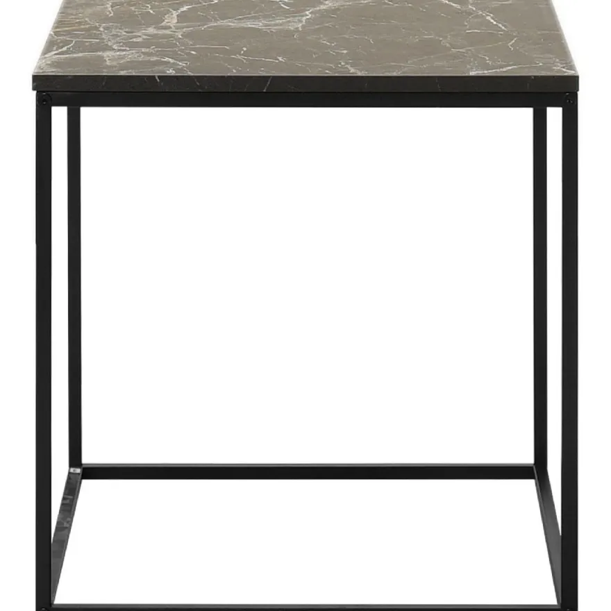 Sivupöytä Linento Furniture SHP-950-QQ-1 musta/marmorijäljitelmä