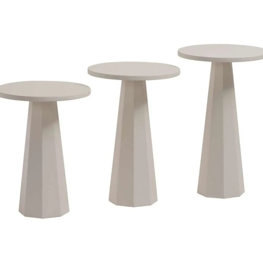 Sivupöytäsetti Linento Furniture Lilyum, 3kpl, valkoinen