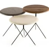 Sivupöytäsetti Linento Furniture Tuval 071 ruskea/antrasiitti/kermanvalkoinen