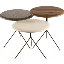 Sivupöytäsetti Linento Furniture Tuval 071 ruskea/antrasiitti/kermanvalkoinen