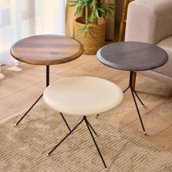 Sivupöytäsetti Linento Furniture Tuval 071 ruskea/antrasiitti/kermanvalkoinen