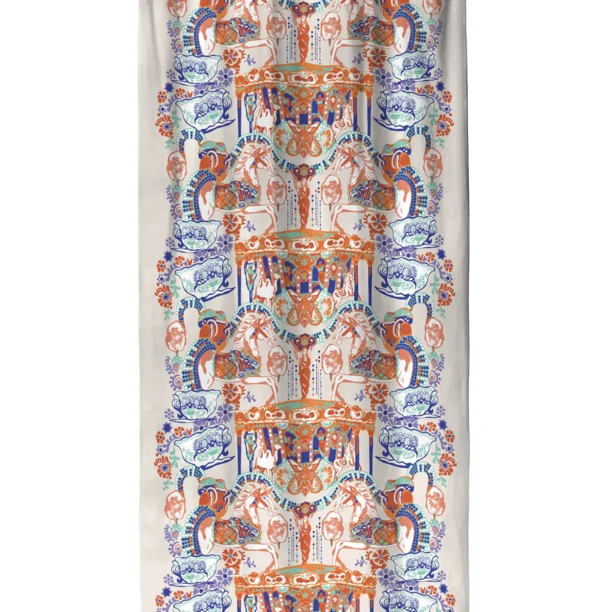 Sivuverho Vallila x Linnanmäki Fanfaari 140x240cm multi
