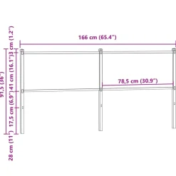 Sängynpääty savutammi 160 cm tekninen puu ja teräs (07702)